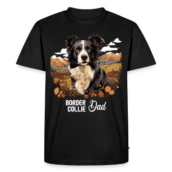 Dog Border Collie - Men's Premium Organic T-Shirt - black - Front - Nico (187cm)