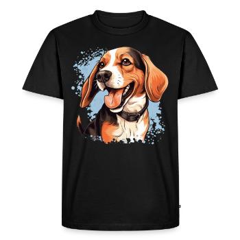 Chien Beagle - T-shirt Premium bio Homme - noir - Devant - Nico (187cm)