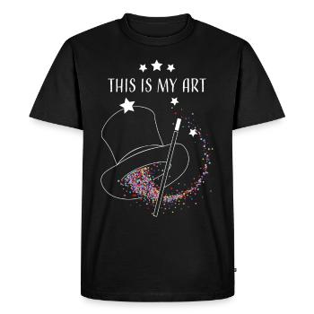 C’est mon art chapeau de sorcier illusionniste magicien de rue - T-shirt Premium bio Homme - noir - Devant - Nico (187cm)
