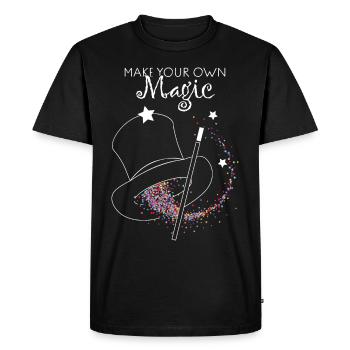 Sorcier Chapeau Tricksters Magicien Spectacle de magie - T-shirt Premium bio Homme - noir - Devant - Nico (187cm)