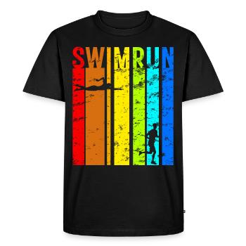 SwimRun Natation Jogging Sports d’Endurance Idée - T-shirt Premium bio Homme - noir - Devant - Nico (187cm)