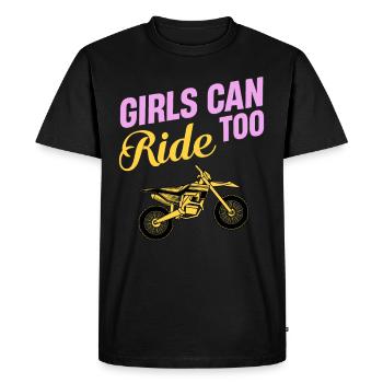 Les filles peuvent également faire du vélo de sport - T-shirt Premium bio Homme - noir - Devant - Nico (187cm)