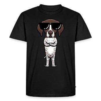 German Shorthaired Dog German Shorthaired German - Men's Premium Organic T-Shirt - black - Front - Nico (187cm)