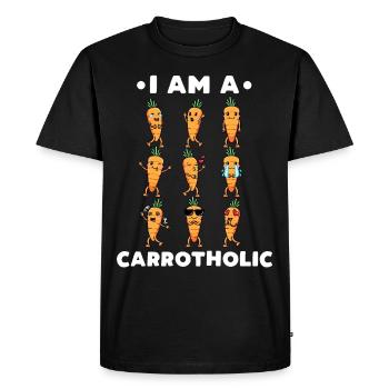 I'm a Carrotholic Carrot Emoticon Vegetable - Men's Premium Organic T-Shirt - black - Front - Nico (187cm)