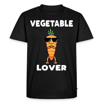Vegetable Lover, Carrot, Vegan, Vegetarian - Men's Premium Organic T-Shirt - black - Front - Nico (187cm)