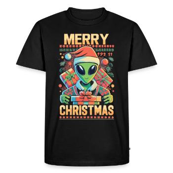 Alien - Un miracle de Noël extraterrestre - T-shirt Premium bio Homme - noir - Devant - Nico (187cm)