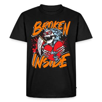 Cassé à l’intérieur - T-shirt Premium bio Homme - noir - Devant - Nico (187cm)