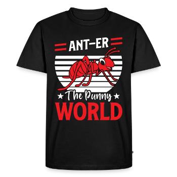 Ant-er the funny world - Men's Premium Organic T-Shirt - black - Front - Nico (187cm)