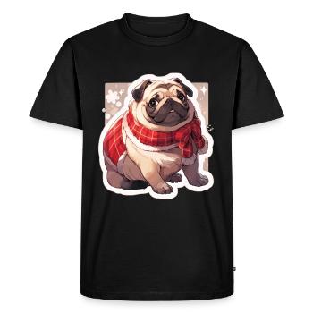 Carlin Carlin Chien Carlin Noël Carlin Noël - T-shirt Premium bio Homme - noir - Devant - Nico (187cm)