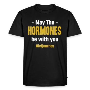May the hormones be with you. IVF, - Men's Premium Organic T-Shirt - black - Front - Nico (187cm)