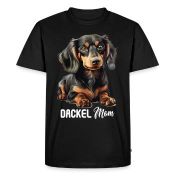 Chien teckel - T-shirt Premium bio Homme - noir - Devant - Nico (187cm)
