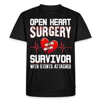 Angioplasty Patient - Men's Premium Organic T-Shirt - black - Front - Nico (187cm)
