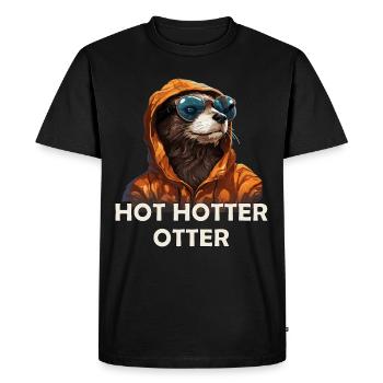 Drôle Hot Hotter Otter Dire Mesdames et Messieurs - T-shirt Premium bio Homme - noir - Devant - Nico (187cm)