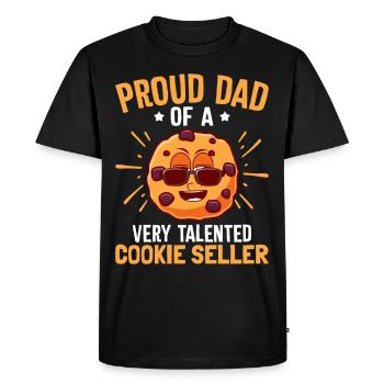 Fier Cookie Scout papa marchand de biscuits - T-shirt Premium bio Homme - noir - Devant - Nico (187cm)