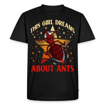 Cette fille rêve de fourmis - T-shirt Premium bio Homme - noir - Devant - Nico (187cm)