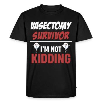 Survivants de la vasectomie : je ne plaisante pas - T-shirt Premium bio Homme - noir - Devant - Nico (187cm)