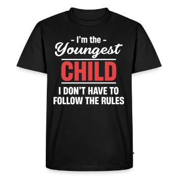 Je suis le plus jeune enfant avec qui je ne me sens pas - T-shirt Premium bio Homme - noir - Devant - Nico (187cm)