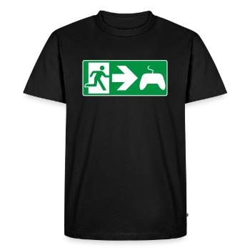 Emergency Exit Gaming Gamer Controller - Men's Premium Organic T-Shirt - black - Front - Nico (187cm)