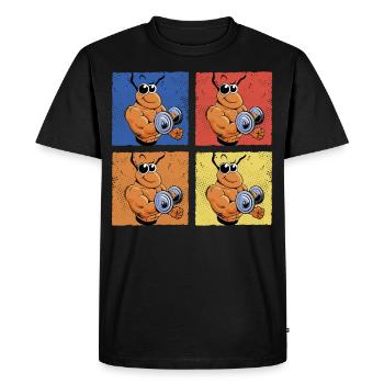 Ant fitness biceps - Men's Premium Organic T-Shirt - black - Front - Nico (187cm)