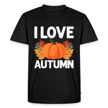 I Love Autumn - Men's Premium Organic T-Shirt - black - Front - Nico (187cm)