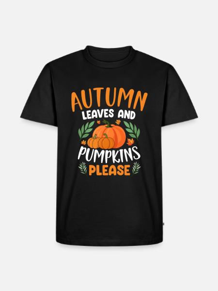 Autumn Leaves And Pumpkins Please - Men's Premium Organic T-Shirt - black