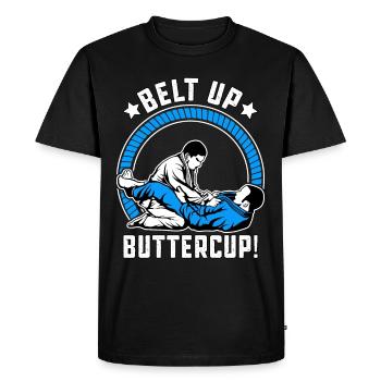 Ceinture Renoncule Jiu-Jitsu Brésilien - T-shirt Premium bio Homme - noir - Devant - Nico (187cm)