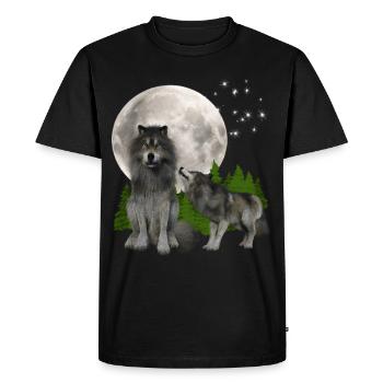 Loup cadeaux - Loup Tshirt - T-shirt Premium bio Homme - noir - Devant - Nico (187cm)