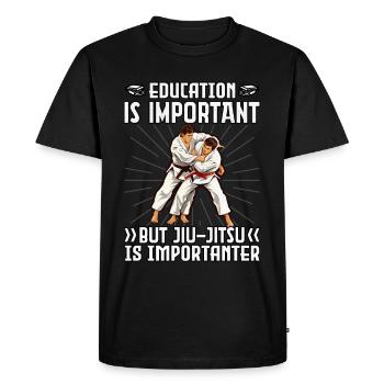 L’éducation est importante, mais le Jiu-Jitsu est important - T-shirt Premium bio Homme - noir - Devant - Nico (187cm)
