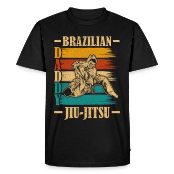 Papa Jiu-Jitsu Brésilien - T-shirt Premium bio Homme - noir - Devant - Nico (187cm)
