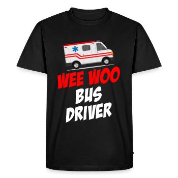 Wee Woo Chauffeur d’autobus Ambulance Paramédical - T-shirt Premium bio Homme - noir - Devant - Nico (187cm)
