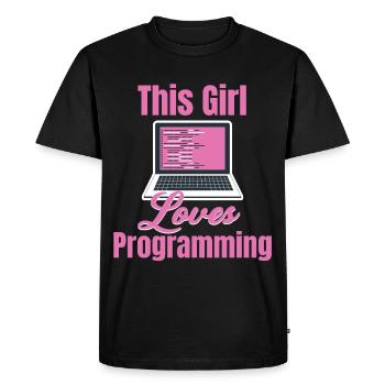 This girl loves to - Men's Premium Organic T-Shirt - black - Front - Nico (187cm)