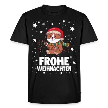 Frohe Weinachten - Männer Premium Bio T-Shirt - Schwarz - Vorne - Nico (187cm)
