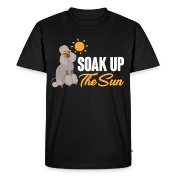 Profitez du soleil ! Bain de soleil en été - T-shirt Premium bio Homme - noir - Devant - Nico (187cm)