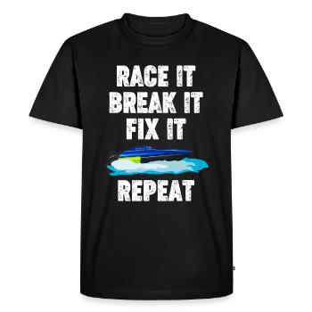 Race It Break It Fix It Rc Boat Lover Captain - Men's Premium Organic T-Shirt - black - Front - Nico (187cm)