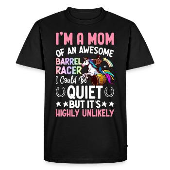 Course de barils, équitation - T-shirt Premium bio Homme - noir - Devant - Nico (187cm)
