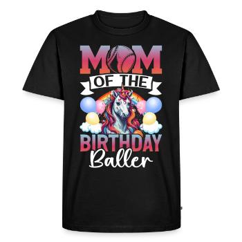 Joueur de baseball maman fille d’anniversaire - T-shirt Premium bio Homme - noir - Devant - Nico (187cm)