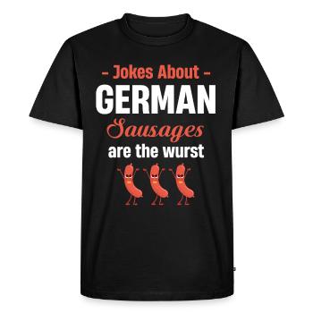 Les blagues sur les saucisses allemandes sont la saucisse - T-shirt Premium bio Homme - noir - Devant - Nico (187cm)