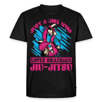 Juste une fille qui aimeJiu-jitsu brésilien - T-shirt Premium bio Homme - noir - Devant - Nico (187cm)