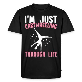 Gymnastique de la roue de charrette Cheerleading - T-shirt Premium bio Homme - noir - Devant - Nico (187cm)