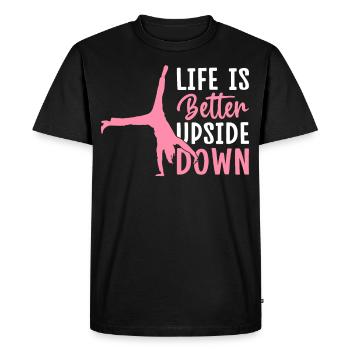Gymnastique de la roue de charrette Cheerleading - T-shirt Premium bio Homme - noir - Devant - Nico (187cm)