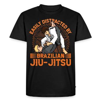 Facilement déchiffré par le Jiu-Jitsu brésilien - T-shirt Premium bio Homme - noir - Devant - Nico (187cm)