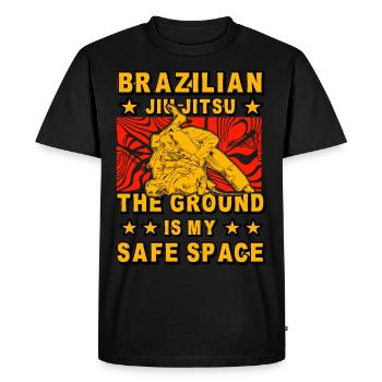 Brazilian Jiu-Jitsu the ground is my safe space - Men's Premium Organic T-Shirt - black - Front - Nico (187cm)