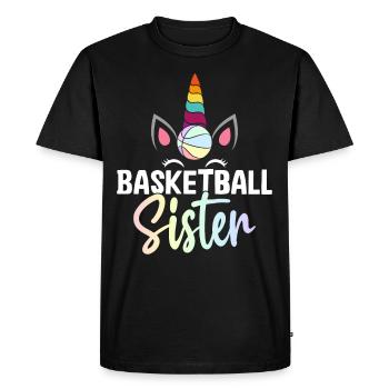 Basketteur Fille Joueur de basket-ball - T-shirt Premium bio Homme - noir - Devant - Nico (187cm)