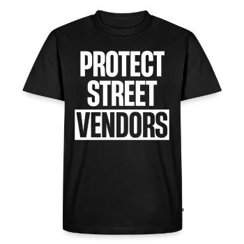 Protect street vendors, businessmen, - Men's Premium Organic T-Shirt - black - Front - Nico (187cm)
