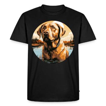 Labrador - T-shirt Premium bio Homme - noir - Devant - Nico (187cm)