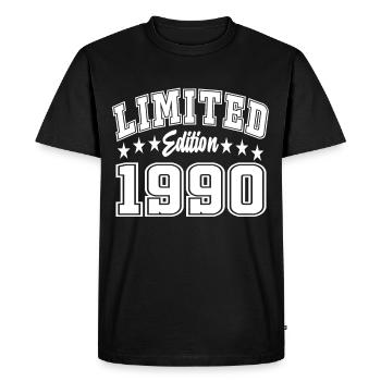 Limited Edition 1990 - Men's Premium Organic T-Shirt - black - Front - Nico (187cm)