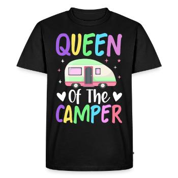 Female Camper Motorhome Camping - Men's Premium Organic T-Shirt - black - Front - Nico (187cm)