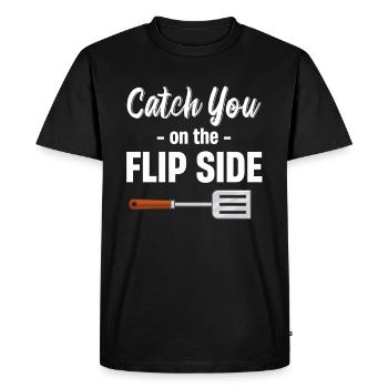 Catch You On The Flipside Spatula Puns - Men's Premium Organic T-Shirt - black - Front - Nico (187cm)