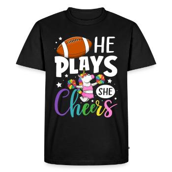 Joueur drôle Pom-pom girl pom-pom girl - T-shirt Premium bio Homme - noir - Devant - Nico (187cm)