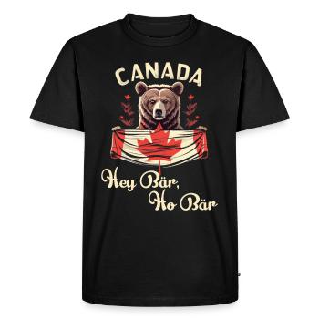 Aventure canadienne avec les ours - T-shirt Premium bio Homme - noir - Devant - Nico (187cm)